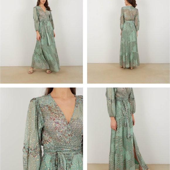 ba&sh Dresses & Skirts - ba&sh Floral Green Maxi Dress
